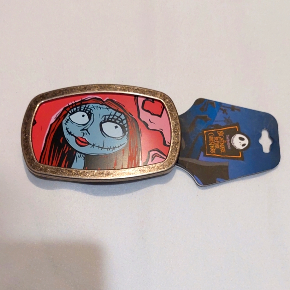Disney Nightmare Before Christmas Silver Tone Sally Belt Buckle NWT